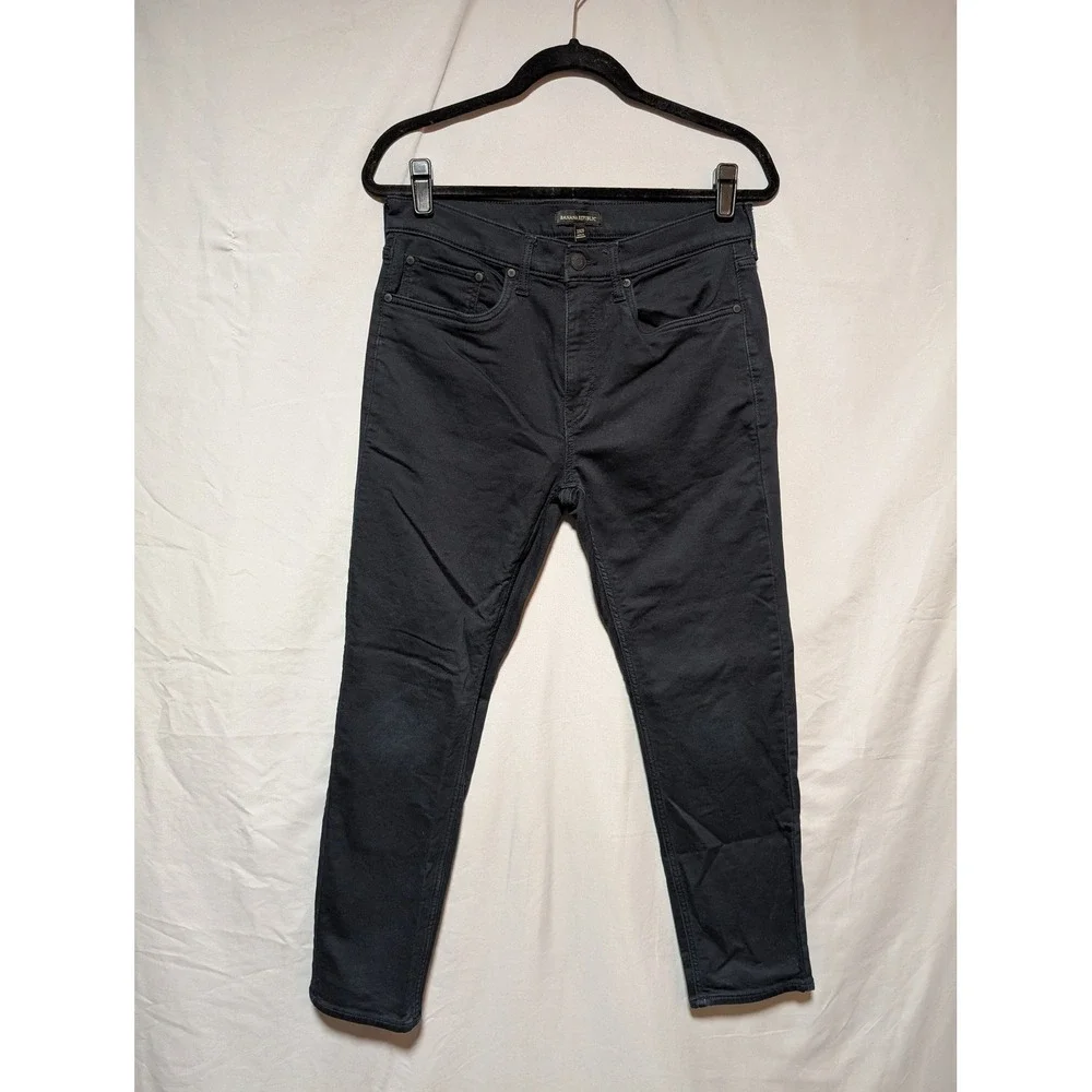 Banana Republic Black Slim Fit Cotton Stretch Pants Casual Men's 32x29